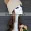High quality wool cable knit beanie fur pom hat / custom fur pompom hats / beanie hat with raccoon fur