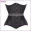 Brown Plus Size Waist Training Overbust Steel Bone Steampunk Corselet Front Zipper Corset Top