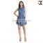 2015 European fashion lady sleeveless polo jeans latest dress designs for ladies JXQ852