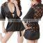 2015 Sexy Women Satin Lace Lingerie Nightdress Robe Sleepwear Nightwear Fit Multi Size free shipping