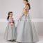 2016 fashion grey color mommy and me dress family matching clothing with flower decoration