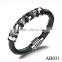 Mens Leathe Bracelet Engraved /Classical Mens Leather Jewelry Wholesale