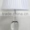 wholesale high quality modern crystal pillar table lamp with beige cylinder fabric lamp shade for wedding gift