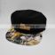 Custom Top Quality Finely Printed Brim Camper Caps And Hats Fashion Hat With Leather Patch