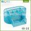 Powder coated blue fancy 9 grid metal mesh office desk supplies organizer