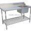hot sale OEM and ODM 304 stainless steel dishwater sink work bench