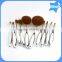Wholesale make up brushes private label 10pieces tooth shape makeup brushes oval foundation makeup brush