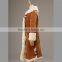 women winter coat/Long brown warm vintage Tuscany lambskin coat