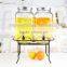 double glass dispenser with metal stand or iron bucket