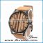 Private label your own logo leather band wristwatch wholesale wood watch