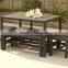 aluminum frame rattan table and chair dining set for garden