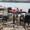 Popular outdoor furniture rattan dining table with chair garden coffee table set