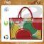 PP Laminated jute tote bag with padded rope handle with three color print two side