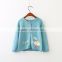 12gg Hand Embroidery knitted baby Girls Cotton Cardigan