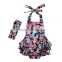 Manufacturers Overseas Baby Boutique Clothes Headband Sets Organic Cotton Floral Sling Romper For The Newborns