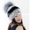 CX-C-02E 2016 Newest Knitted Hat Rex Rabbit Fur Woman Hat