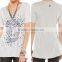 Rock Stylish Young Women Tunic Tops Light Grey Floral Skull Loose T Shirt Short Sleeves