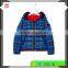 Customed Red and Blue Reversible Windproof Feather Down Puffer Jacket