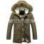 2016 Custom LOGO Hollow-cotton Fur Hood Men Russian Winter Jacket