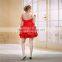 new style Taffeta red ruffled fancy dress AS030