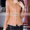 Korean Style New Design Fashion PU Leather Blazer Jacket For Women