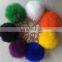 Colorful and cute real rabbit fur pom pom ball keyrings