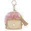 pom pom tassel mini pu bag keychain