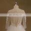 Fantastic Scoop Neck Illusion Bodice Lace Beaded Long Sleeves Shiny Ball Gown Wedding Dress Chapel Train