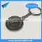 Shinny nickel custom die cut key chains with black logo