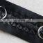Top hot design fashion black braided PU with metal eyelet trim tape