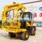 Hydraulic  tractor guardrail pile driver can pile sloping road