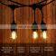 48FT 24pcs clear glass black wire festoon light connected convenient