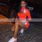 New Trendy Women's Reflective Ribbon Skirt Suit New Front Hollow Sexy Two-piece Suit Set