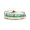 Bohemian handmade colorful glass bead and copper bead macrame beaded bracelet