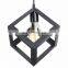 Industrial Metal Black Geometric Shape Pendant Lights E27 Decorative Lamp Fixture