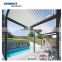 Waterproof Louver Roof System Kits Outdoor Garden Electric Black Modern Aluminum Frame Gazebo