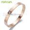 Topearl Jewelry Roman Numeral Bangle Stainless Steel Bangle Rose Gold Bangle MEB402