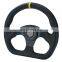 Racing Rally Sport Flat Drift sim Steering Wheel Suede Leather 325mm Black Pro