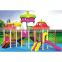 Combo double plastic playground equipment games for children slides outdoor