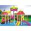 Combo double plastic playground equipment games for children slides outdoor