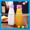Empty glass juice bottle clear glass 500ml milk bottle with silicone cap