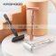 Private Label Classical Metal De Saftey razer  Brass Reusable Long Handle Double Edge Shaving  Safety Razor For Men
