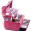 Pink two-layer lint jewelry box with drawers,jewelry box making supplies