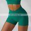OEM Cross Waist Gym Shorts With Side Pocket Ribbed High Waist Athletic Wear