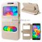 Phone Case Factory Dual View Window PU Leather Case for Samsung Grand Prime