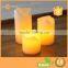 Luminara Candle Wholesale Paraffin Wax Melt Edge Round Pillar Flameless LED Magic Candle With Amber Flame
