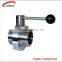 High quality stainless steel threaded butterfly valve