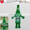 Green customized inflatable beer bottle moving cartoon