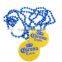 Carnival Christmas party colour 84cm and 7mm Mardi Gras beads necklace with 6cm custom medallion                        
                                                Quality Choice