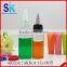 50ml square plastic clear e liquid bottles with spout dropper cap